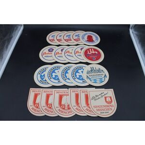 Vintage Munich Germany Beer Coasters Lot 21 Hackerbrau Spaten Pschorr Paulaner